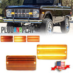2X Amber Lens Switchback LED Parking Turn Signal Light for Ford Bronco (1969–1977)