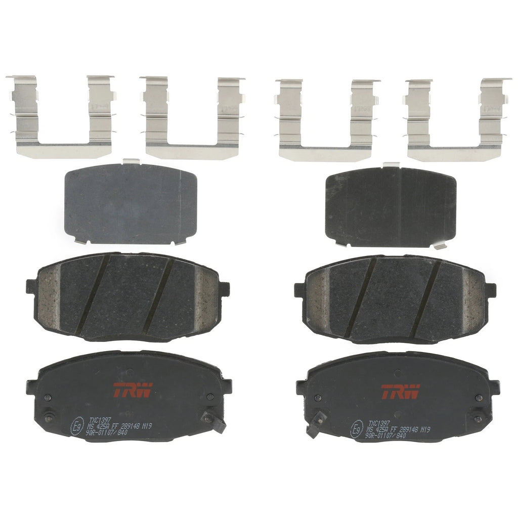 Set of 4 Disc Brake Pads for Hyundai Elantra (2009–2012)