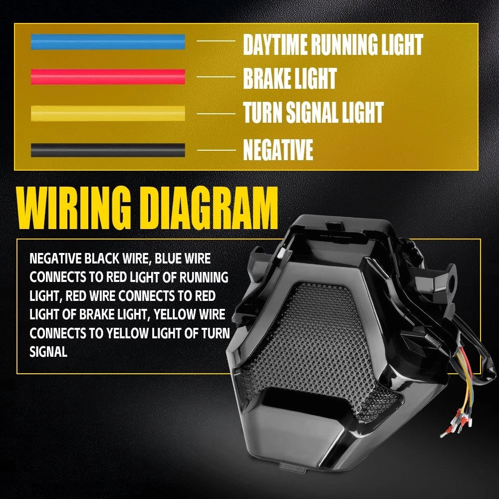 Integrated LED Tail Light Brake Light Turn Signal for R3 MT03 (2014–2024)