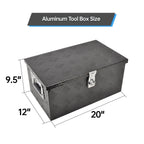 20" Black Aluminum Tool Box for Pickup Truck (Storage + Lock + Key)