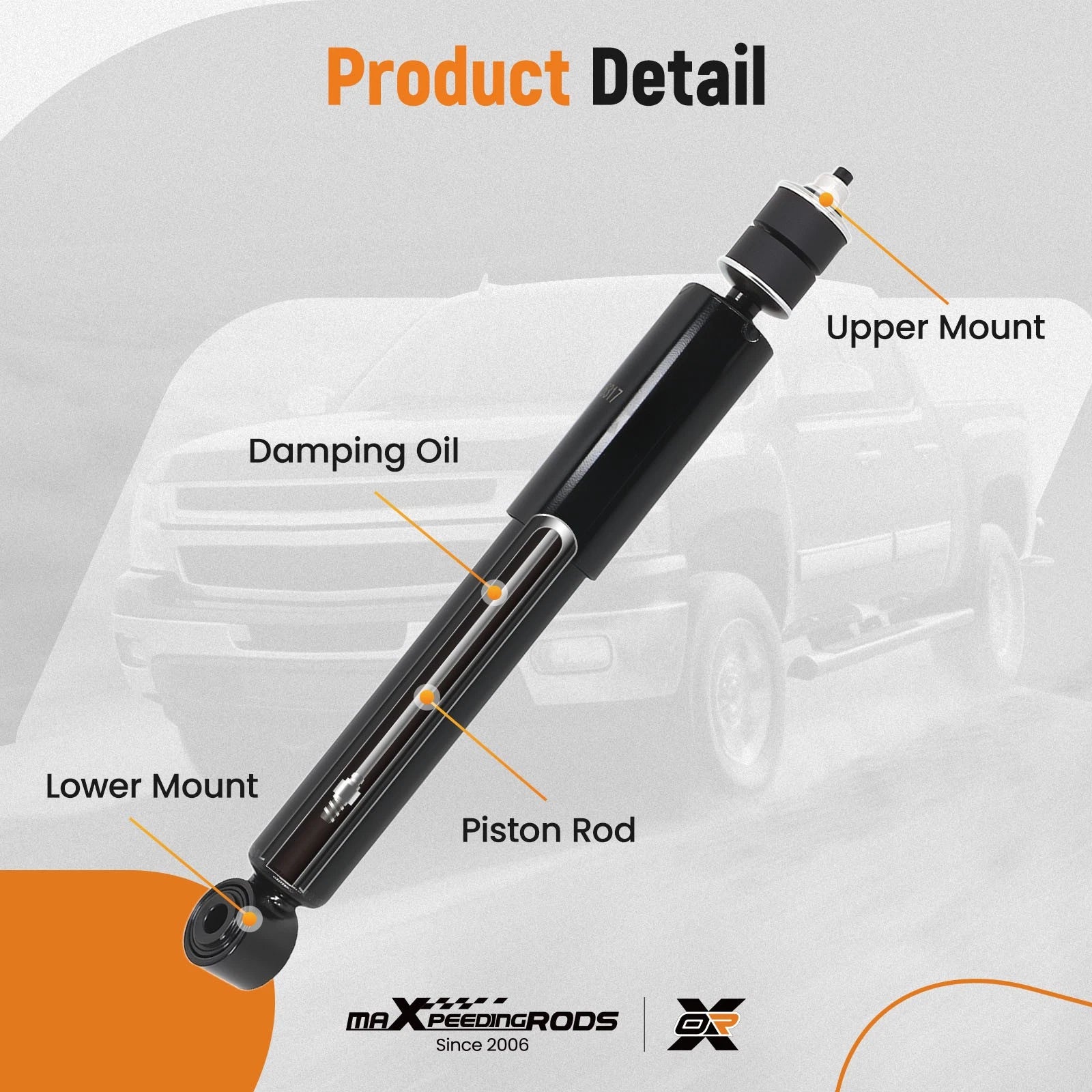 Set of 2 Front Shock Absorbers for Chevrolet Silverado 2500 HD (2001-2010)