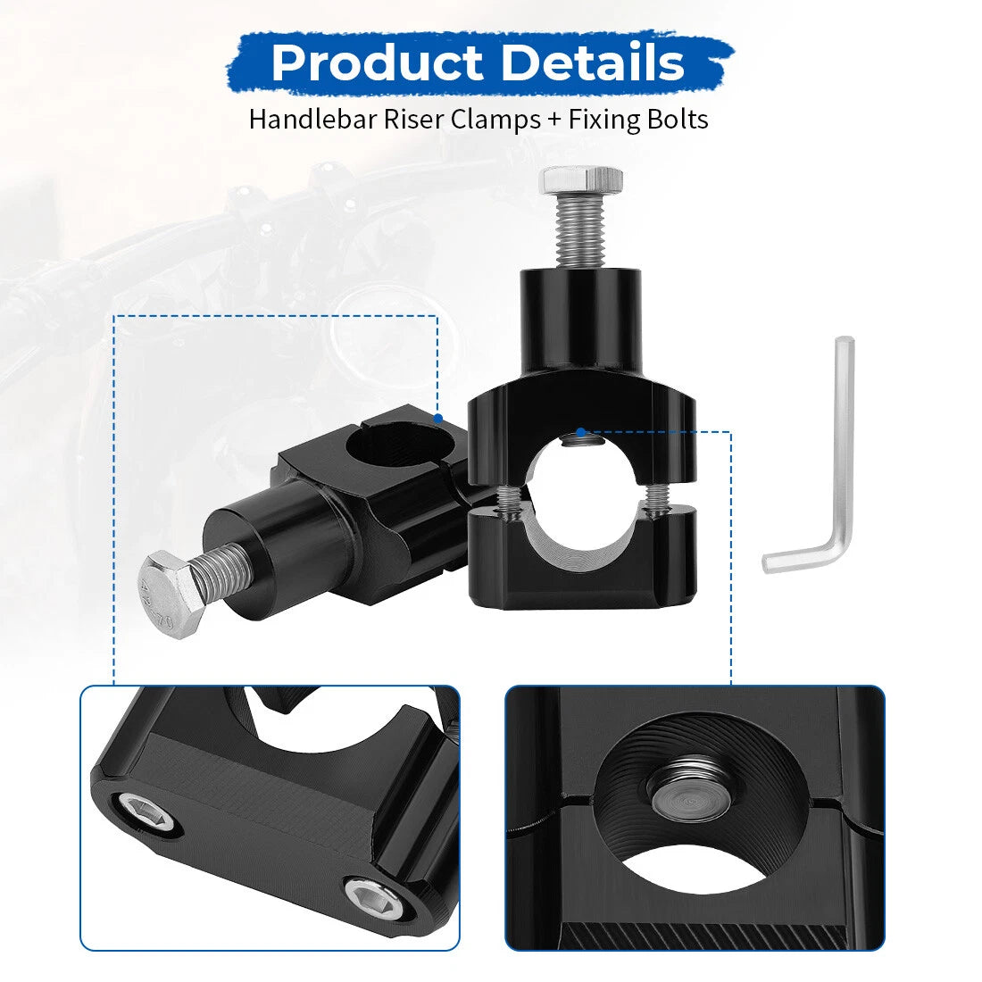 1" Motorcycle Handlebar Riser Clamp for Honda Suzuki Yamaha (ATV, Dirt Bike)