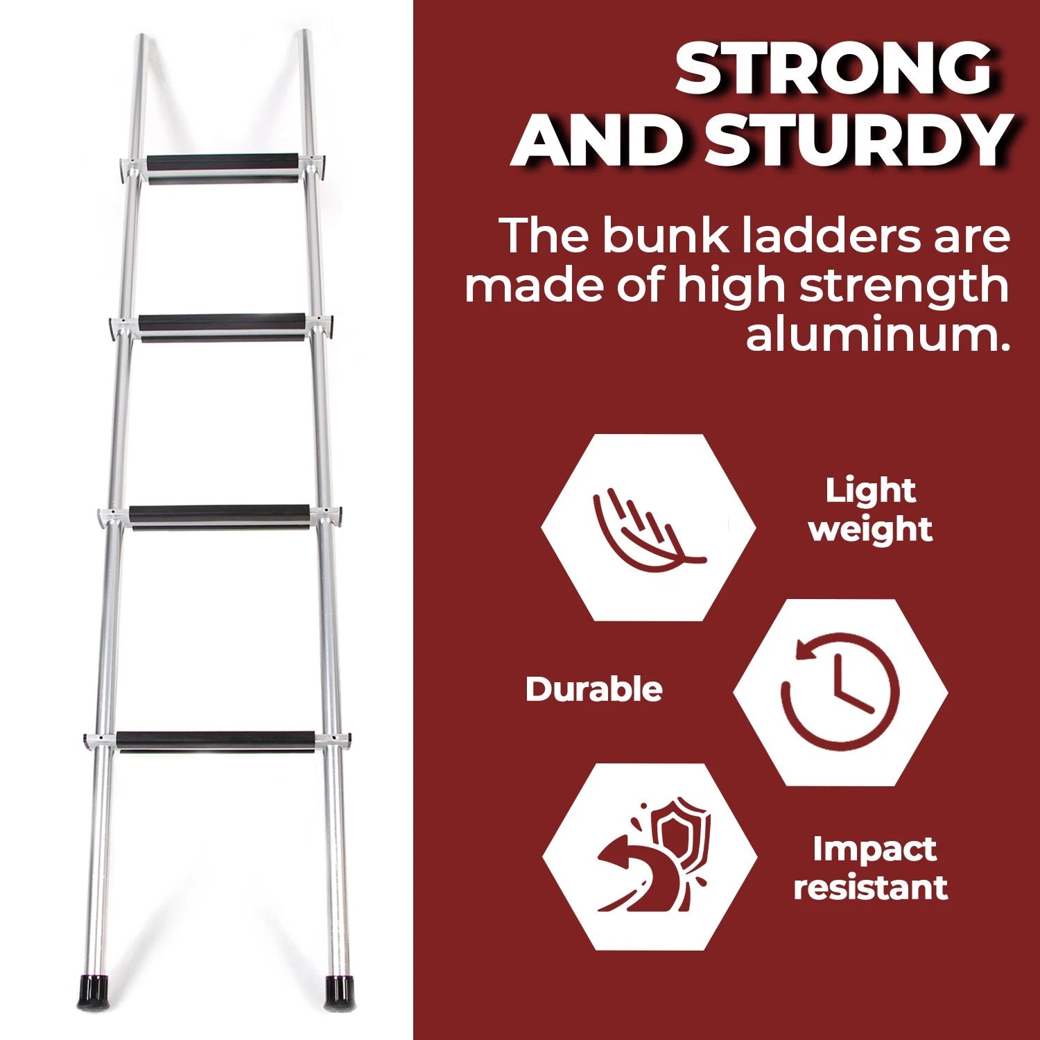 60" Aluminum Bunk Ladder for RV Camper Trailer (Fits Most Models)