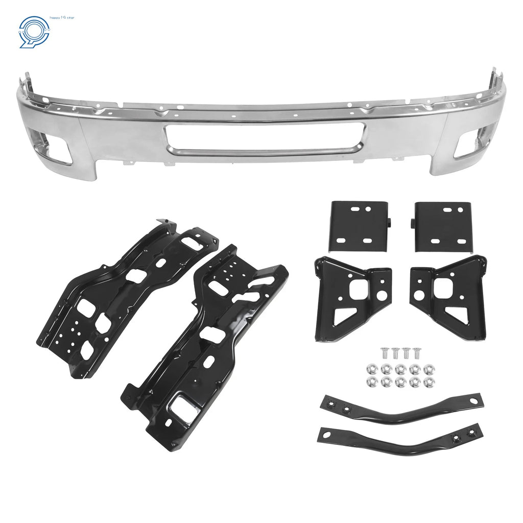 Chrome Front Bumper for Chevy Silverado 2500 3500 (2011–2014) with 8 Brackets