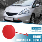 Front Bumper Tow Hook Cover 71104-TF0-000 for Honda Jazz Fit (2008–2010) Red