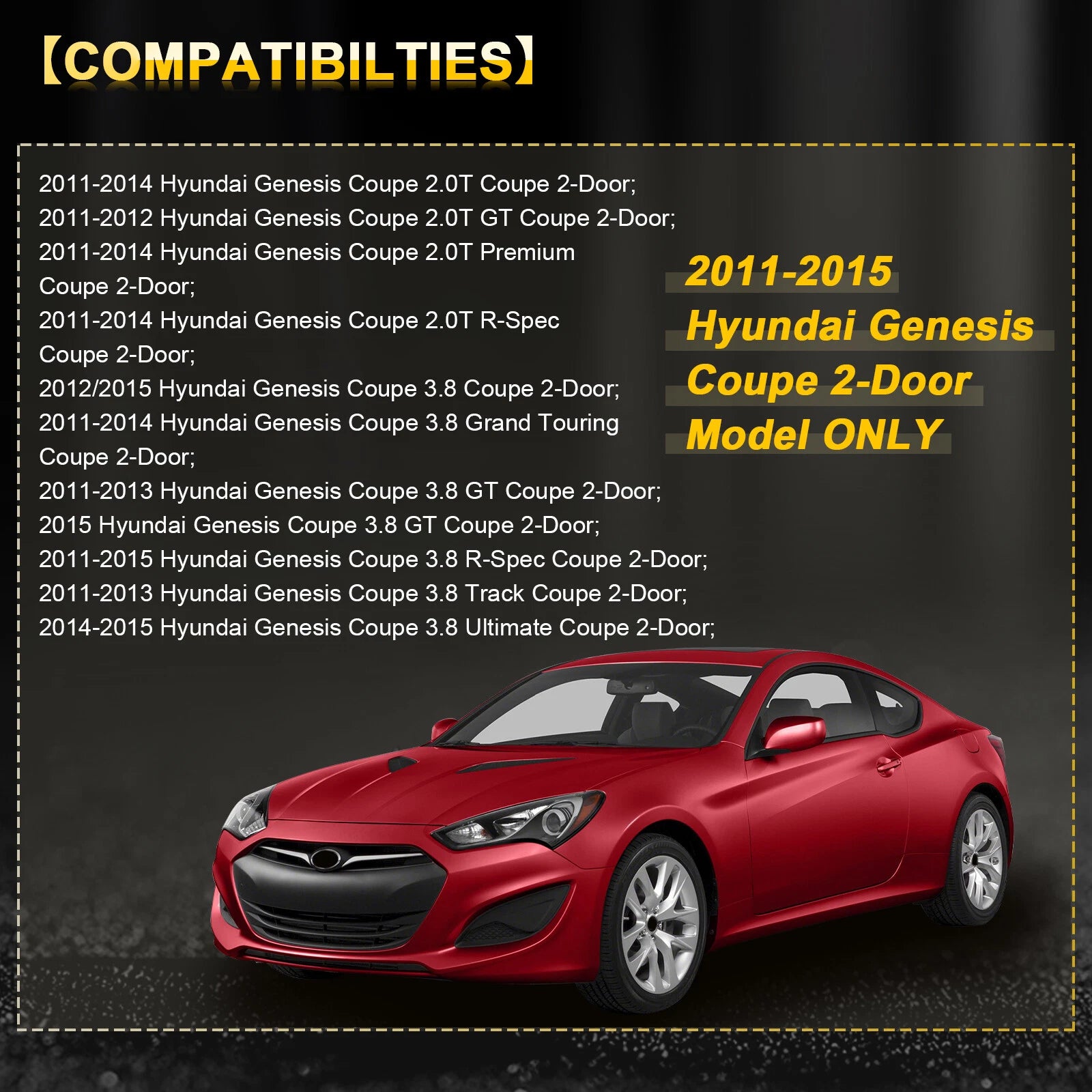 Coilover Shocks Struts Kit for Hyundai Genesis Coupe (2011–2015)