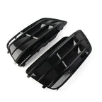 Black Front Bumper Fog Light Grille Covers for Audi Q5 SQ5 (2018-2022)