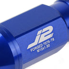 20Pcs J2 7075 Forged Aluminum M12x1.5 Open-End Lug Nut Set w/Adapter Blue