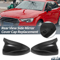 Pair Rearview Mirror Cover Cap Black Carbon Fiber for Audi RS3 A3 S3 (2015–2018)