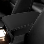 Leather Console Lid Armrest Cover for Acura TSX (2009–2014) Gray Stitch