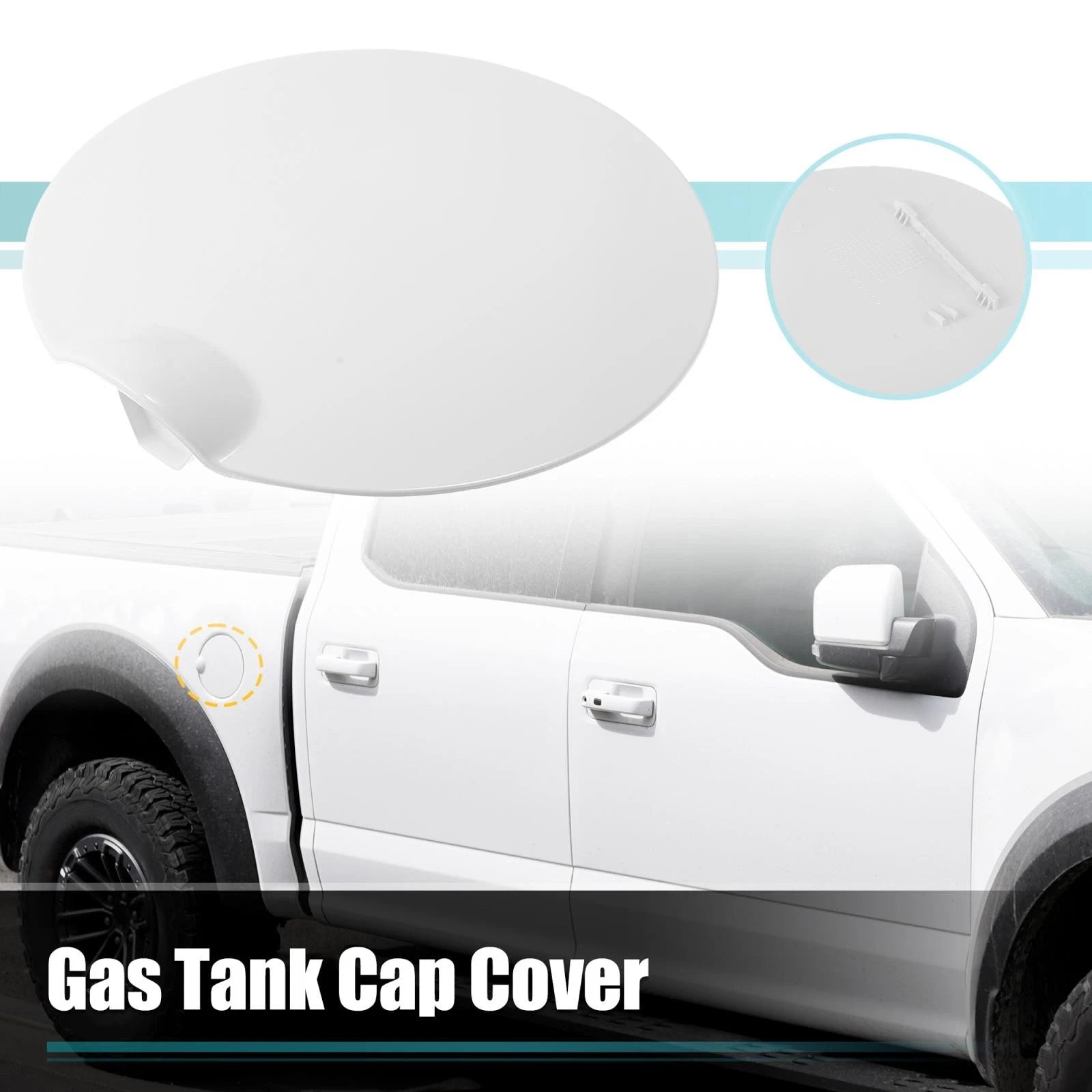 Fuel Gas Tank Filler Lid Door for Ford F-150 (2004–2008) 4L3Z-99405A26-EAA White
