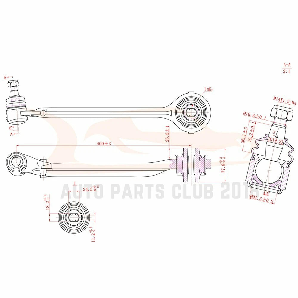 Set of 6 Front Lower Control Arms with Ball Joints for Dodge Charger (2007–2010)