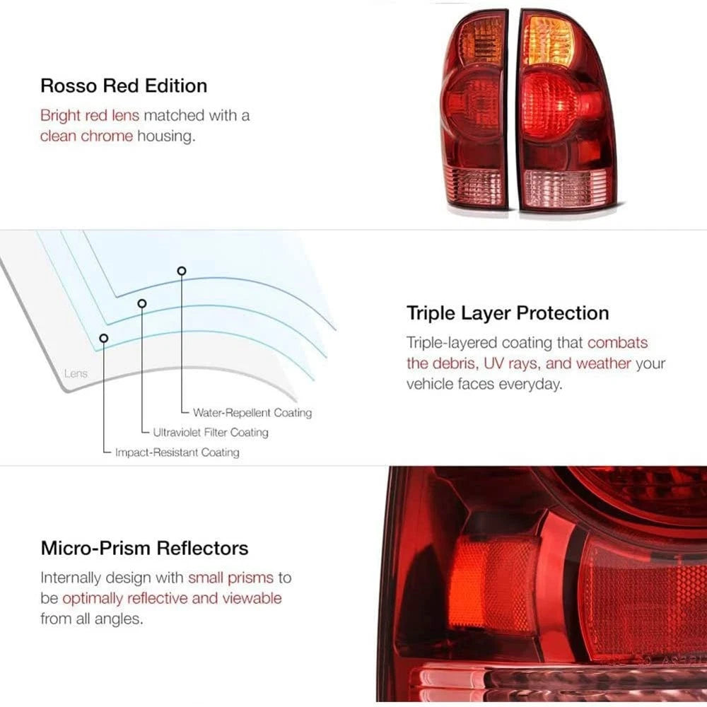 Right Tail Light for Toyota Tacoma (2005–2015) LED Red Rear