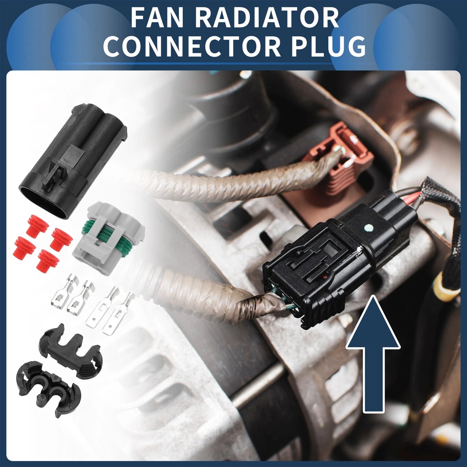 2 Pin Fan Radiator Connector Plug for Toyota 