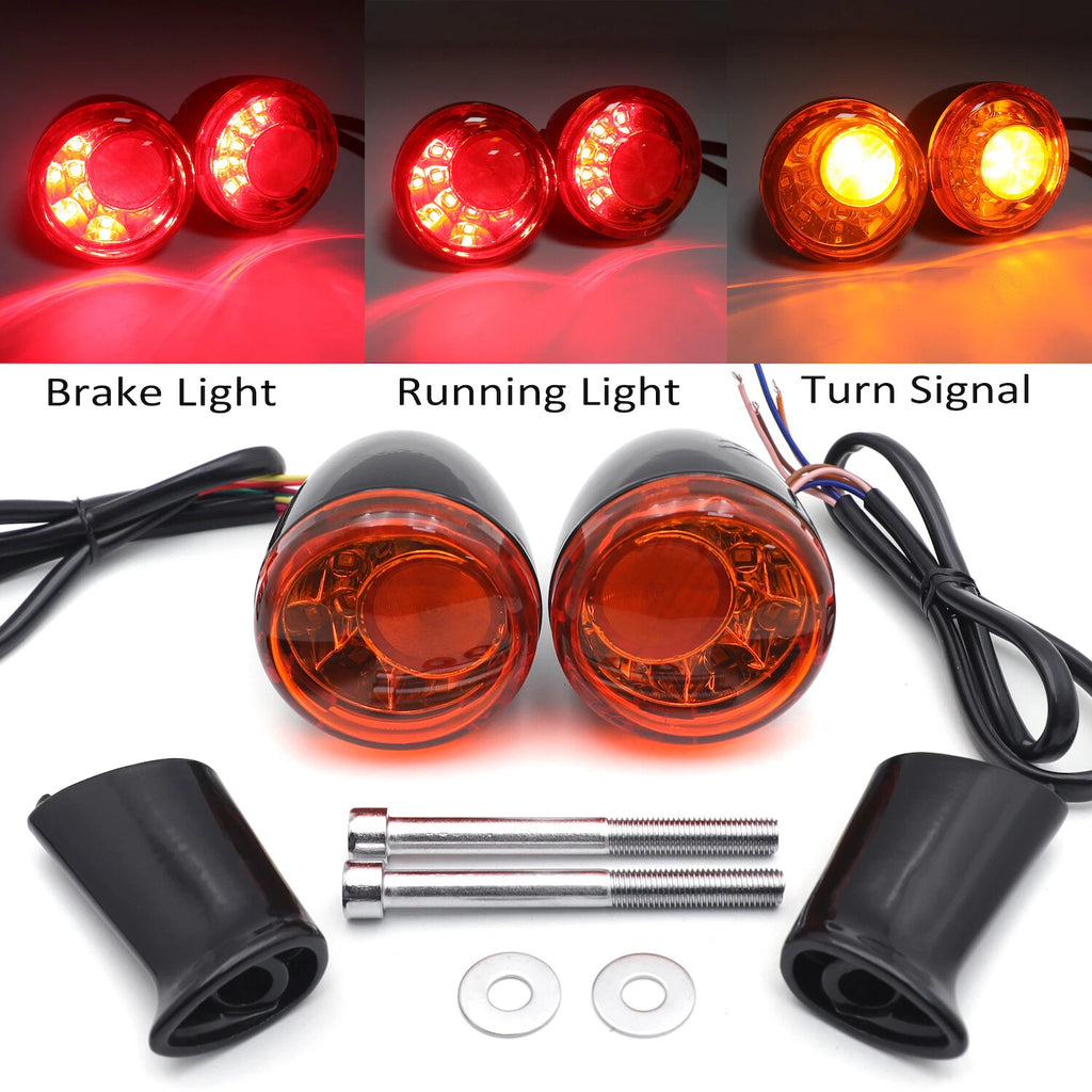 Amber LED Rear Run Brake Turn Signal Light for Harley XL 883 1200 (1992–2017)
