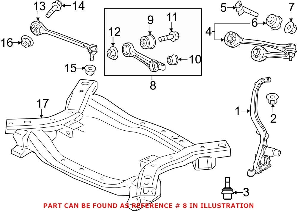 Front Lower Rearward Suspension Control Arm for Chrysler Dodge (OEM)