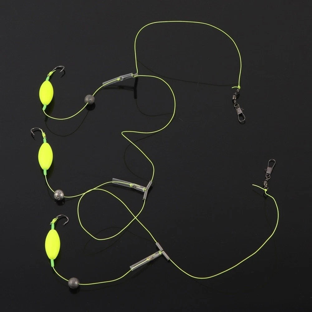 3 Hook Fishing Rig with High Carbon Steel Hooks for Freshwater Saltwater Carp