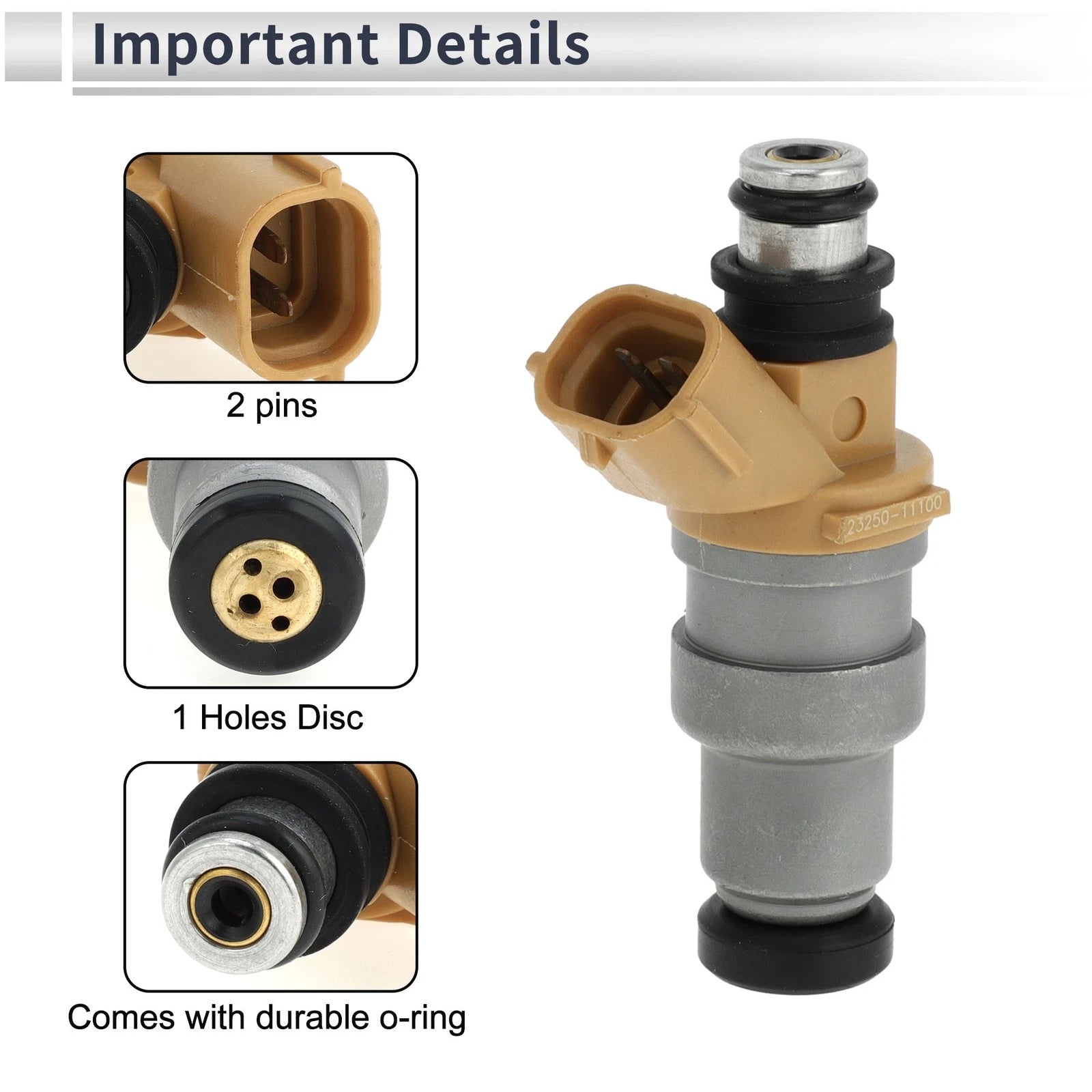 Fuel Injector No. 23209-11100 for Toyota Paseo 1.5L (1992–1995) 1 Pc