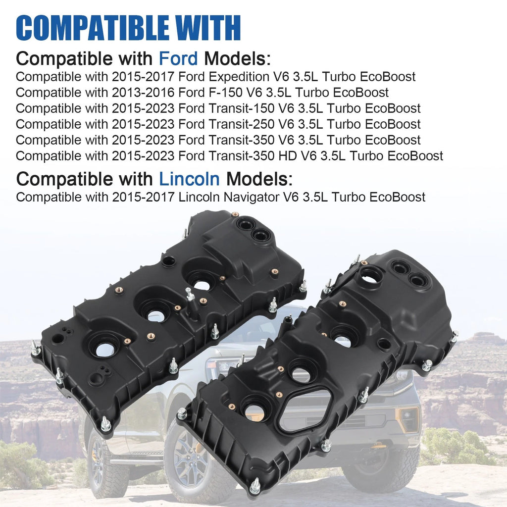 2 Valve Covers Set for Ford F-150 (2013–2016) & Expedition (2015–2017) 3.5L Turbo