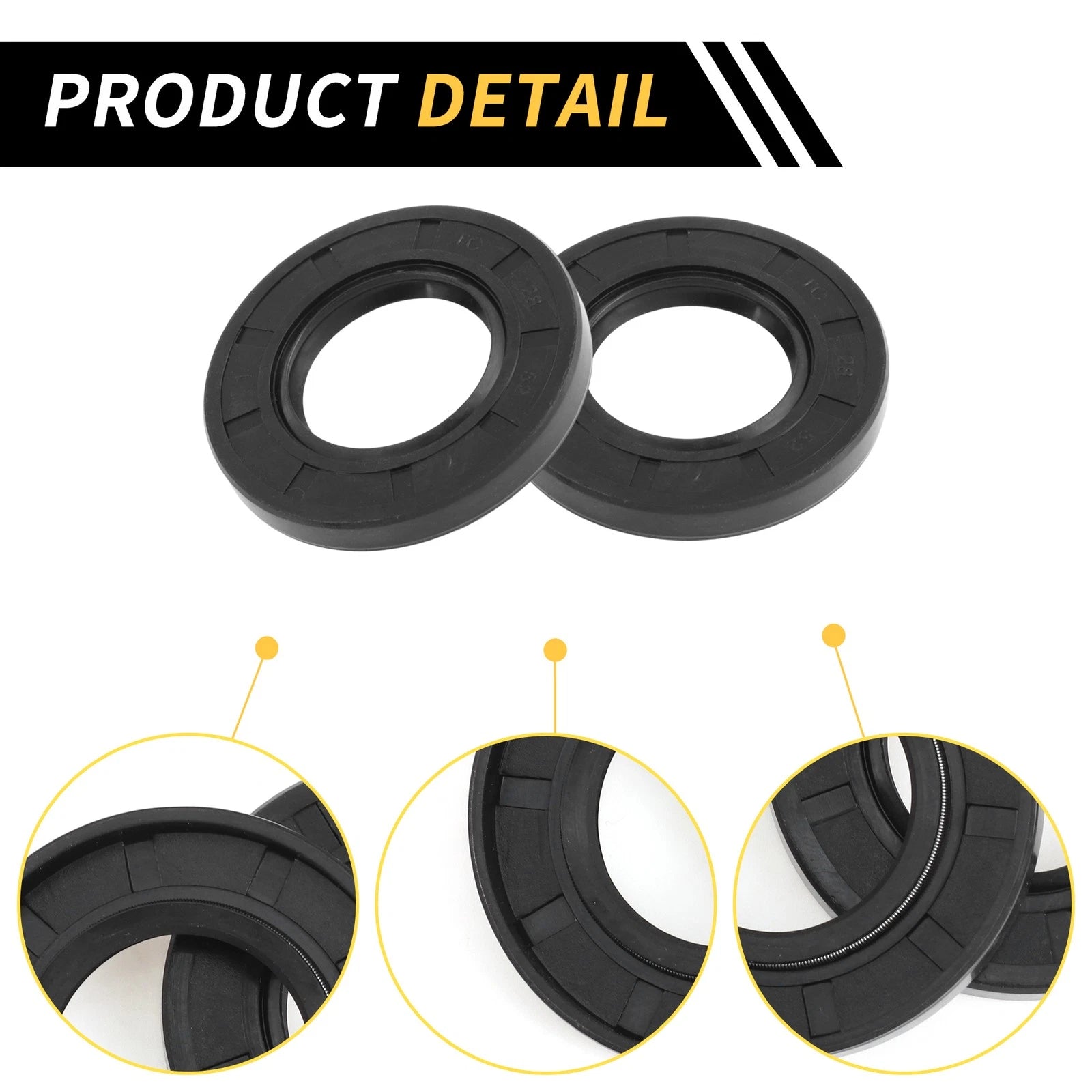 Set of 5 Oil Seal Ring 28x52x7mm NBR Rubber for Rotary Shaft