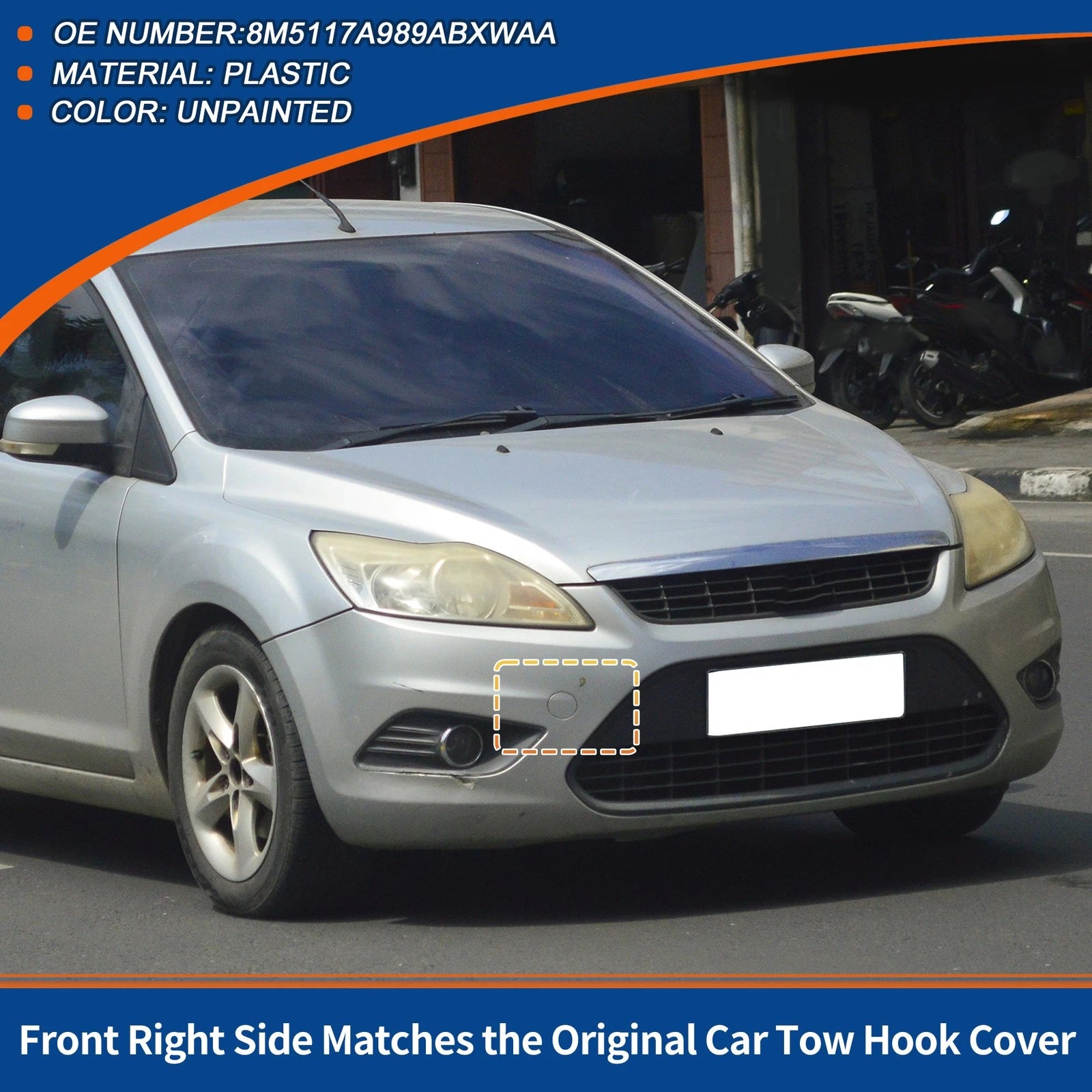 Tow Hook Cover for Ford Focus MK2 (2007–2011) No. 1521645 Unpainted