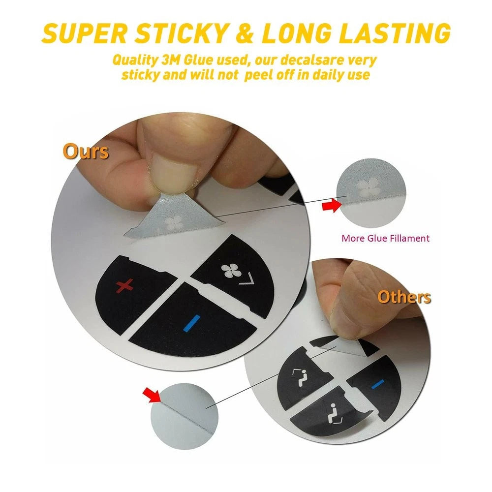 Set of 4 Rear Radio Volume Control Knob Stickers for