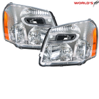 Set of 2 Headlight Replacement for Chevrolet Equinox (2005–2009) Chrome Clear