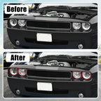4 x Red Headlight Cover Decor Rings for Dodge Challenger (2015-2021)
