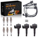 Set of 3 Ignition Coils & Wireset + 6 Spark Plugs for Toyota Tundra (2000–2004)