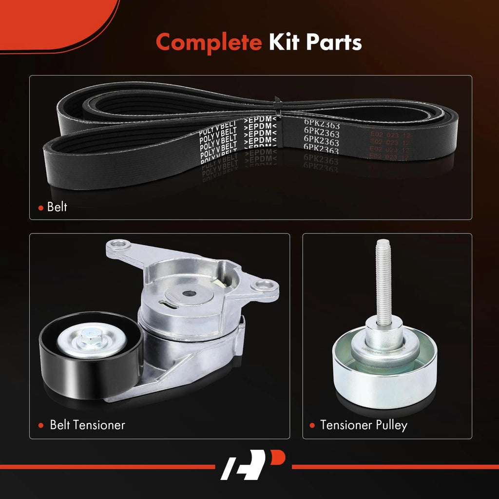 3X Serpentine Belt Drive Component Kit for Chevy Equinox (2008-2009)