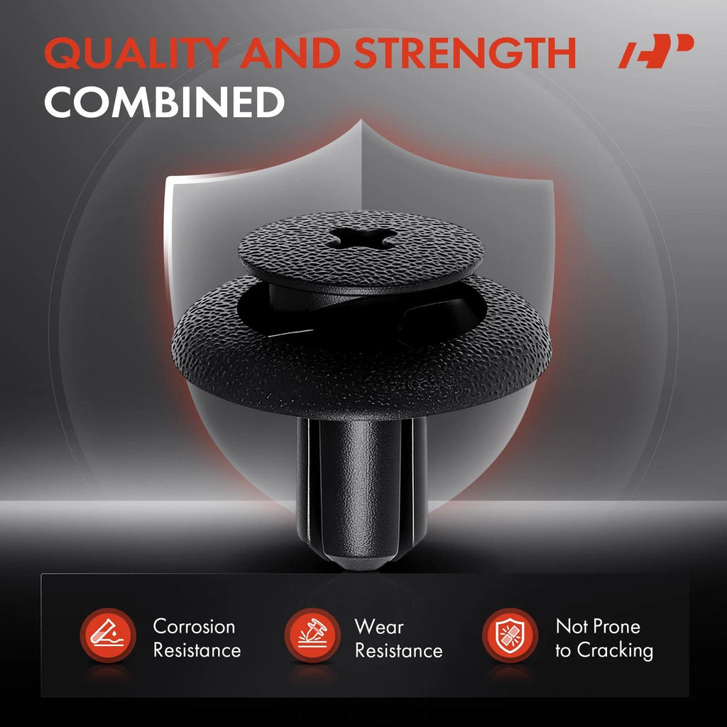 50Pcs 8mm Black Nylon Fender Liner Splash Shield for Honda