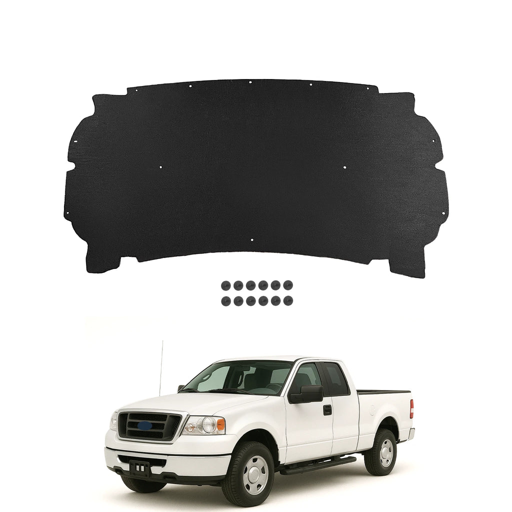 Hood Insulation Pad for Ford F150 (2004–2008) 1/2'' with Clips Black