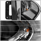 Pair of Headlights for Dodge Ram Pickup (2002–2005) - Black Housing, Clear Corner