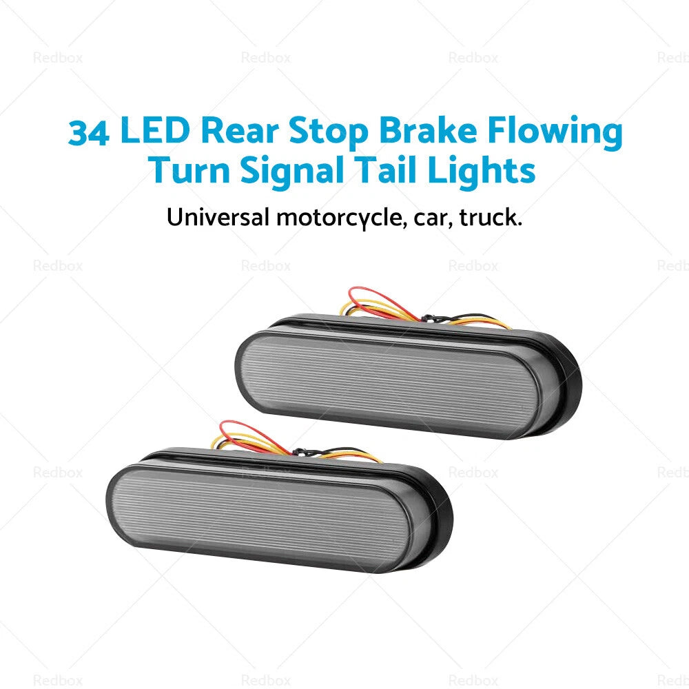 34LED Rear Stop Brake Flowing Turn Signal Tail Light for Trailer Truck