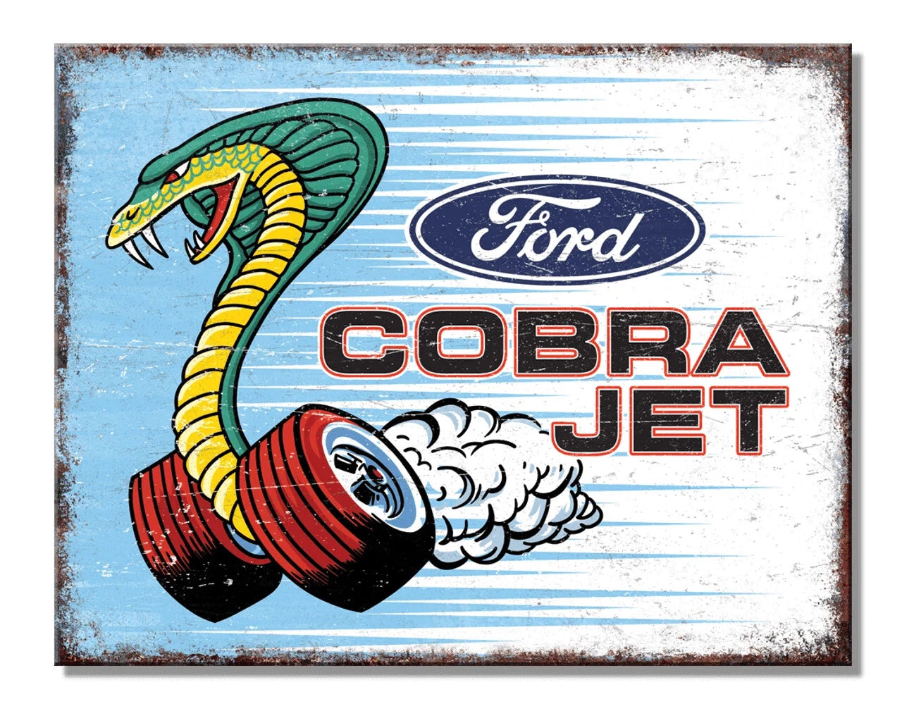 Ford Cobra Jet Metal Sign for Man Cave Garage (12.5" x 16") - 2887