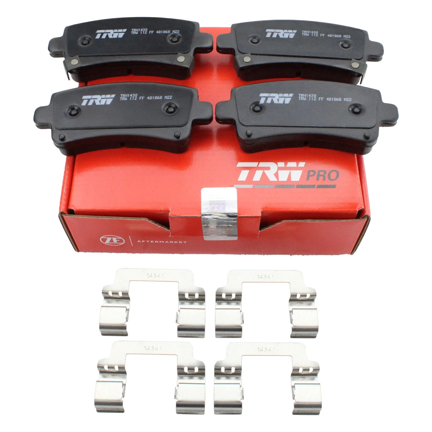 Set of 4 TRW Pro Low-Metallic Brake Pads for Buick Cadillac Chevrolet Saab