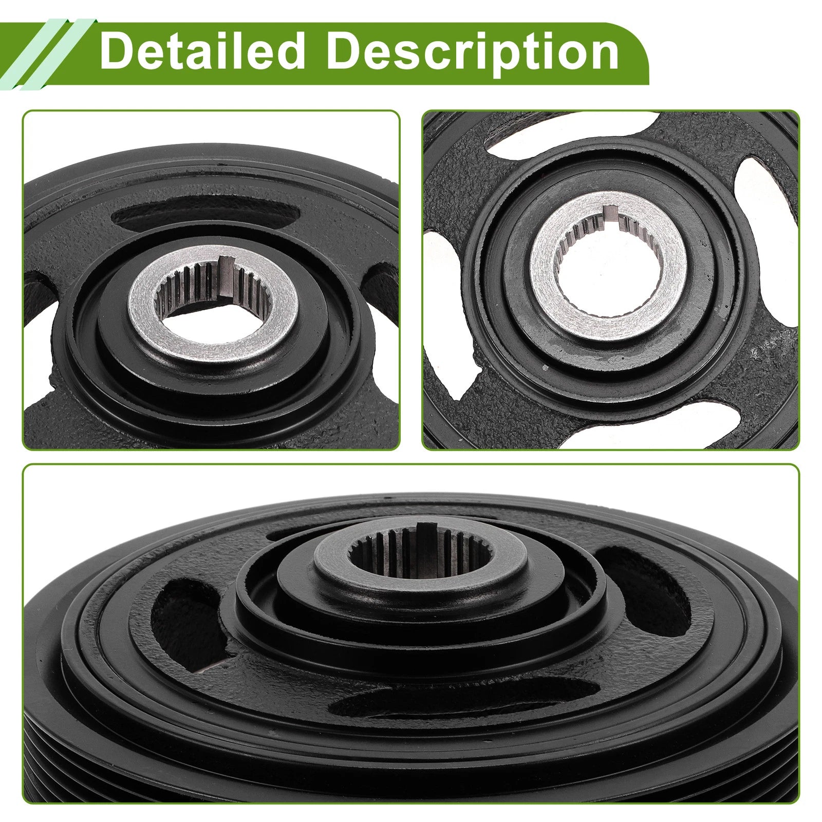 Harmonic Balancer Crankshaft Pulley for Honda Accord (2008–2012) Black