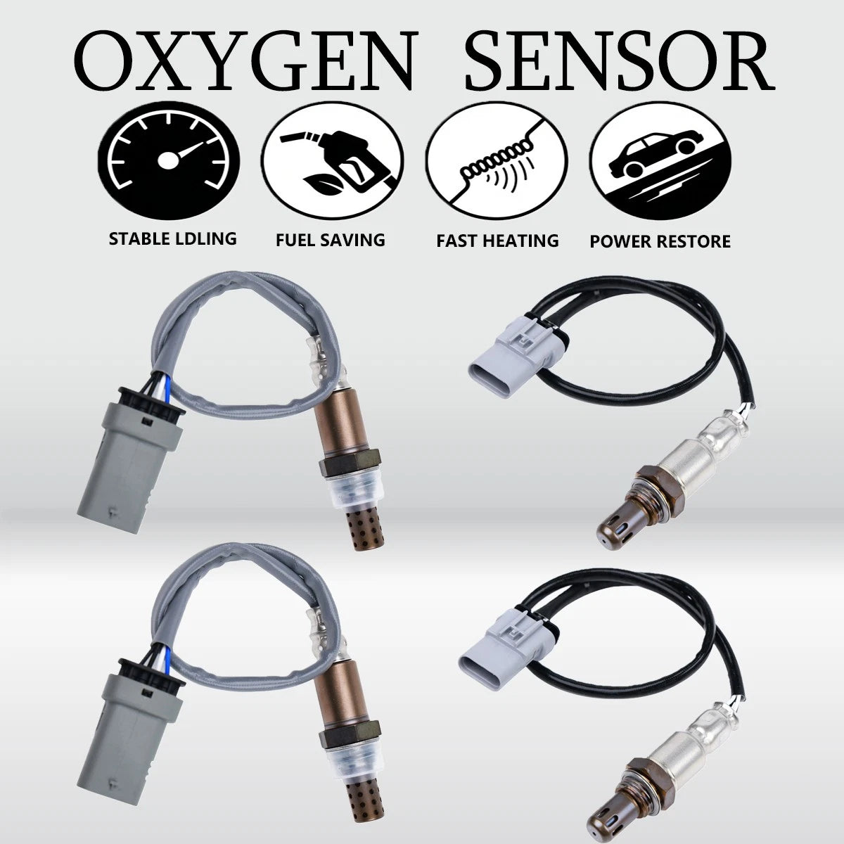 4X Oxygen Sensor for Chevy Silverado 1500 (2014–2017) 4.3L 5.3L 6.2L