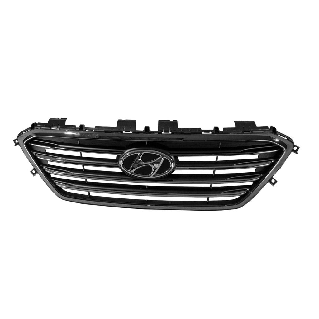 Replacement Front Grille Chrome Plastic for 2015–2017 Hyundai Sonata