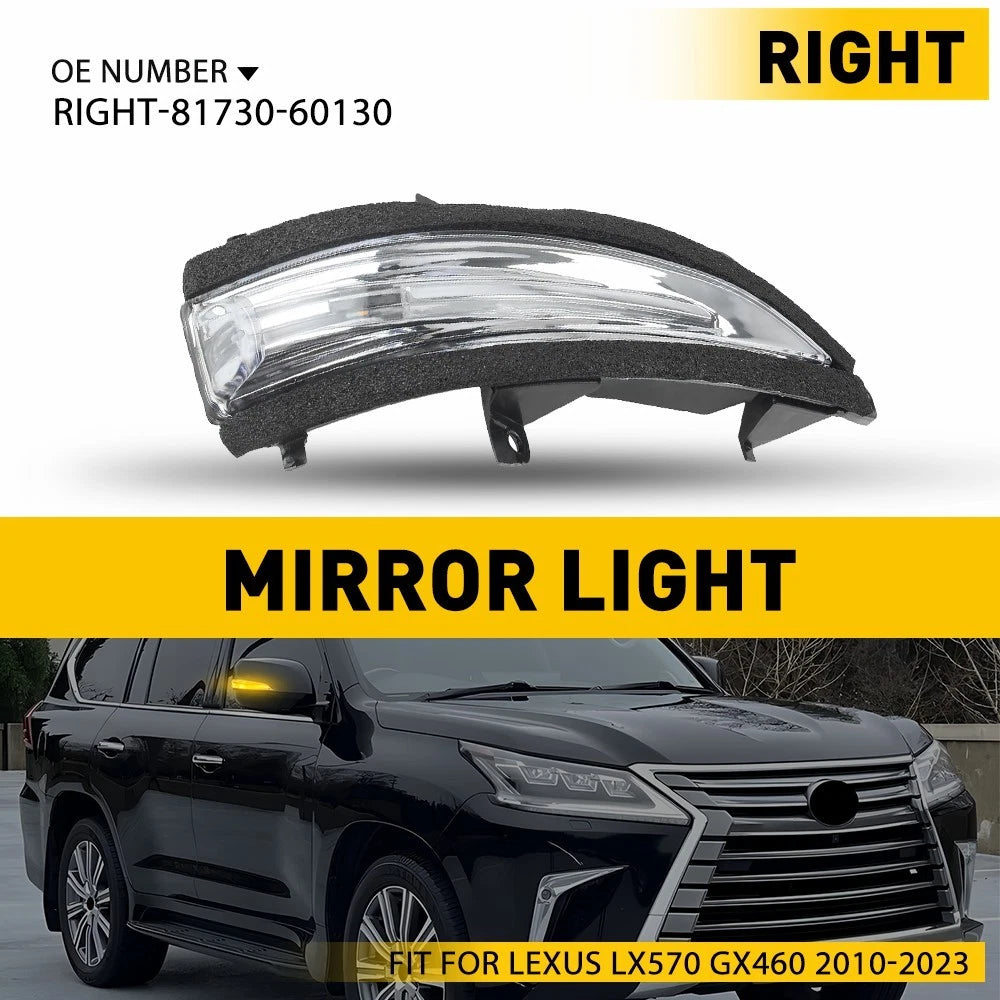 Passenger Mirror Turn Signal Puddle Light Lamp for Lexus LX570 GX460 (2010–2023)