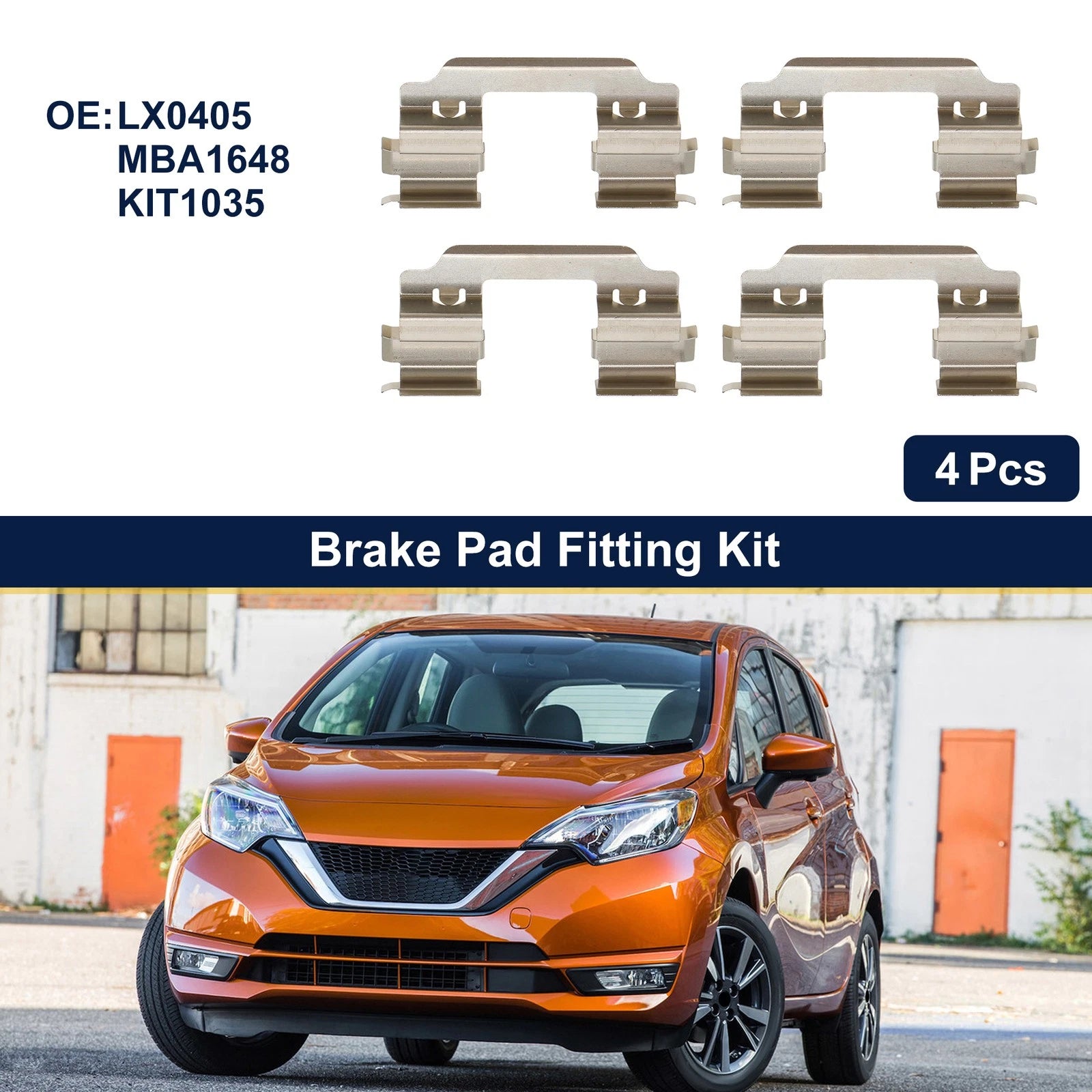 Brake Pad Fitting Kit for Nissan Note (2006–2012) No.LX0405 4Pcs