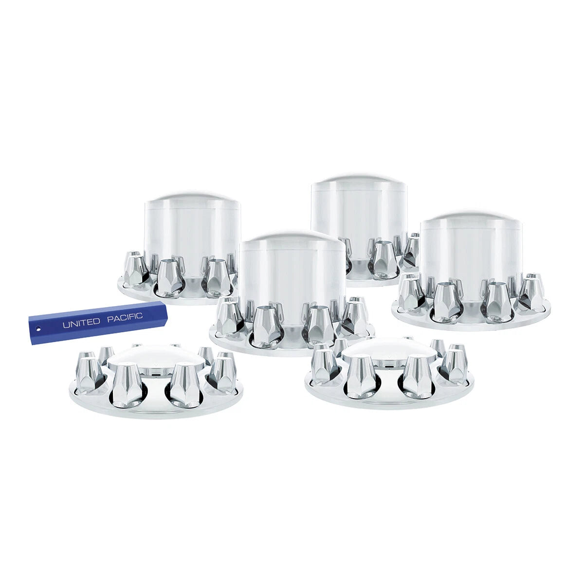 Axle Covers Front Rear Kit with Chrome Hubcaps for Ford F Series (1990–2024)