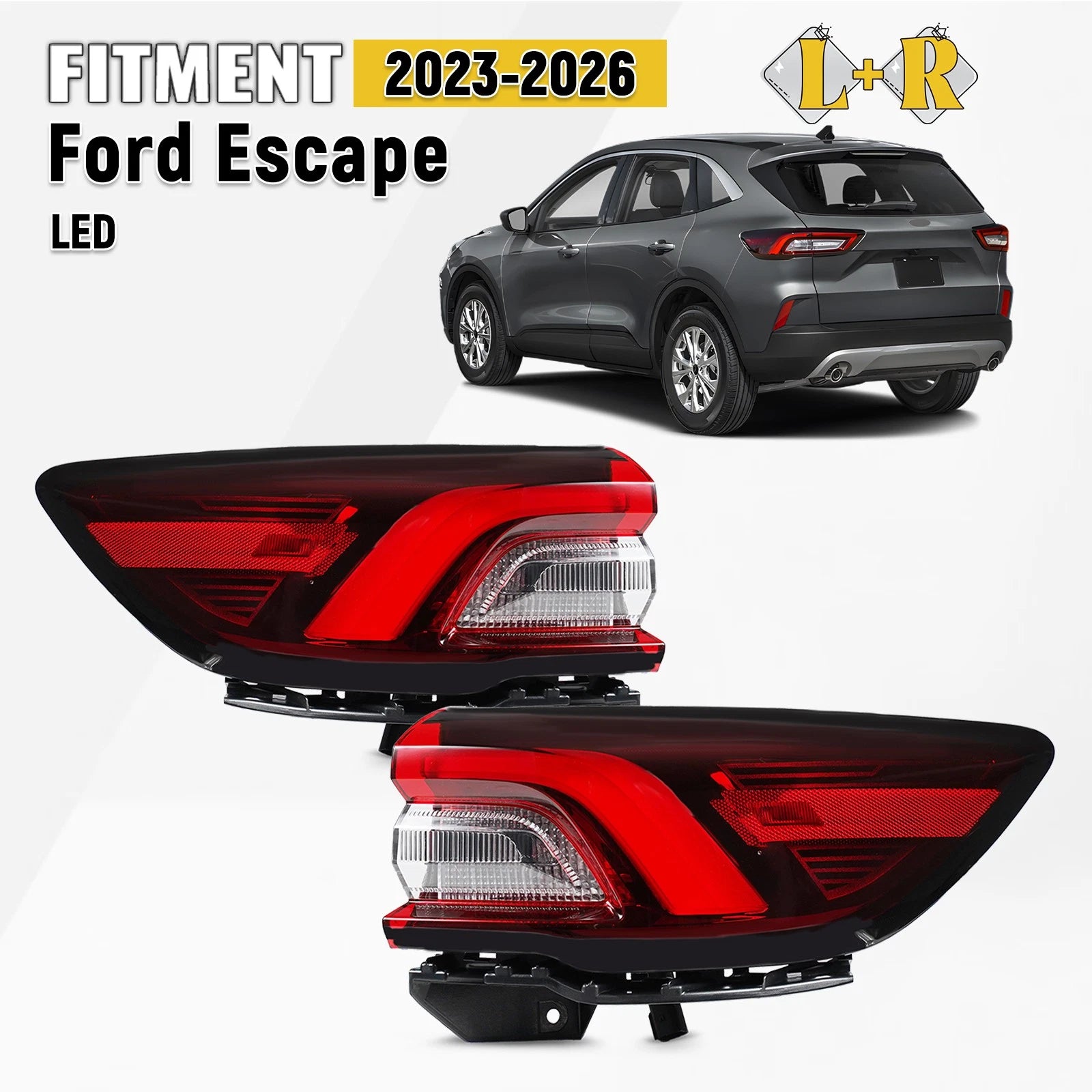 Set of 2 LED Tail Lights for Ford Escape (2023–2026) Left + Right Side