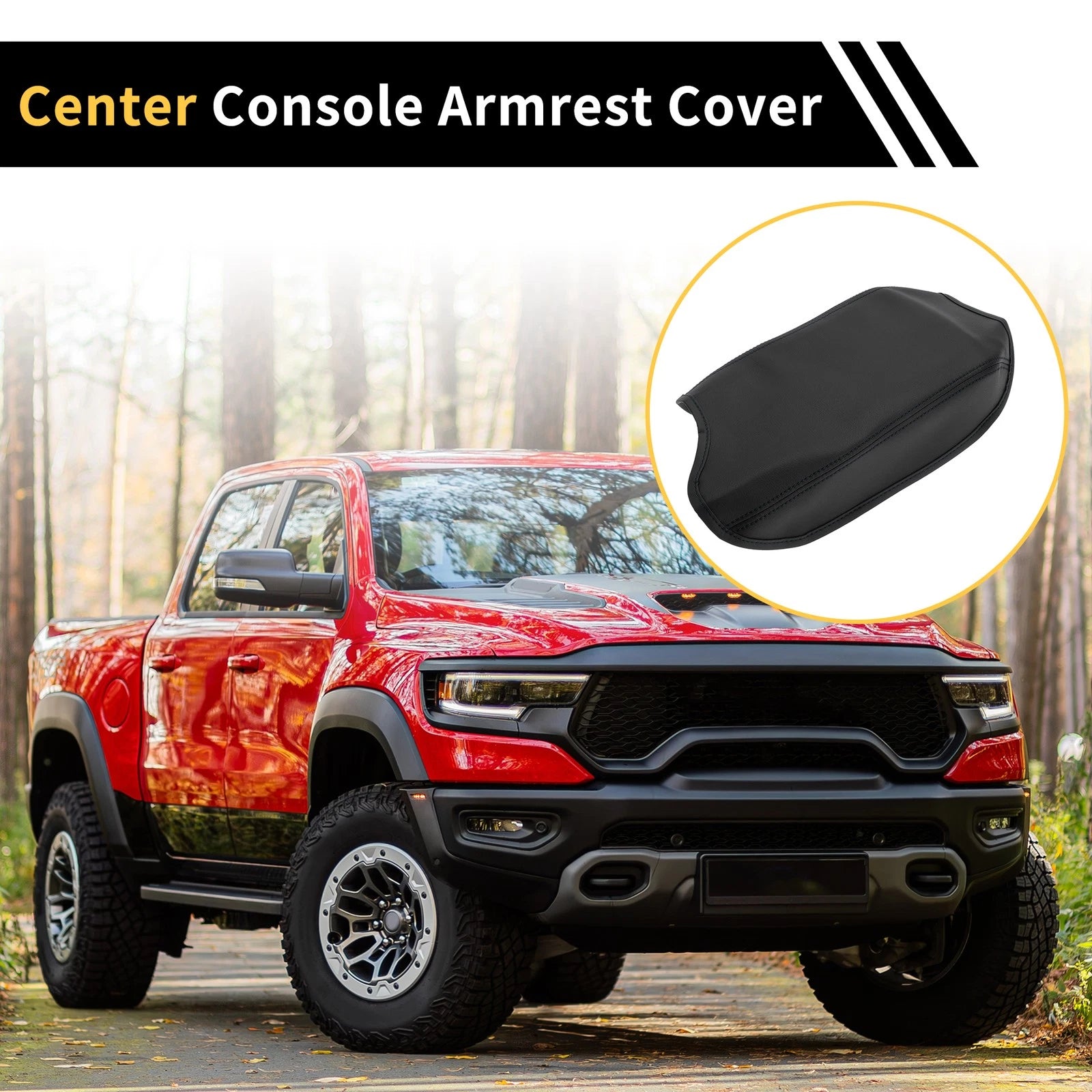 Console Lid Armrest Cover for Ford Ranger (Microfiber Leather)