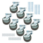 Set of 8 Heavy Duty 3" Casters with Side Brake