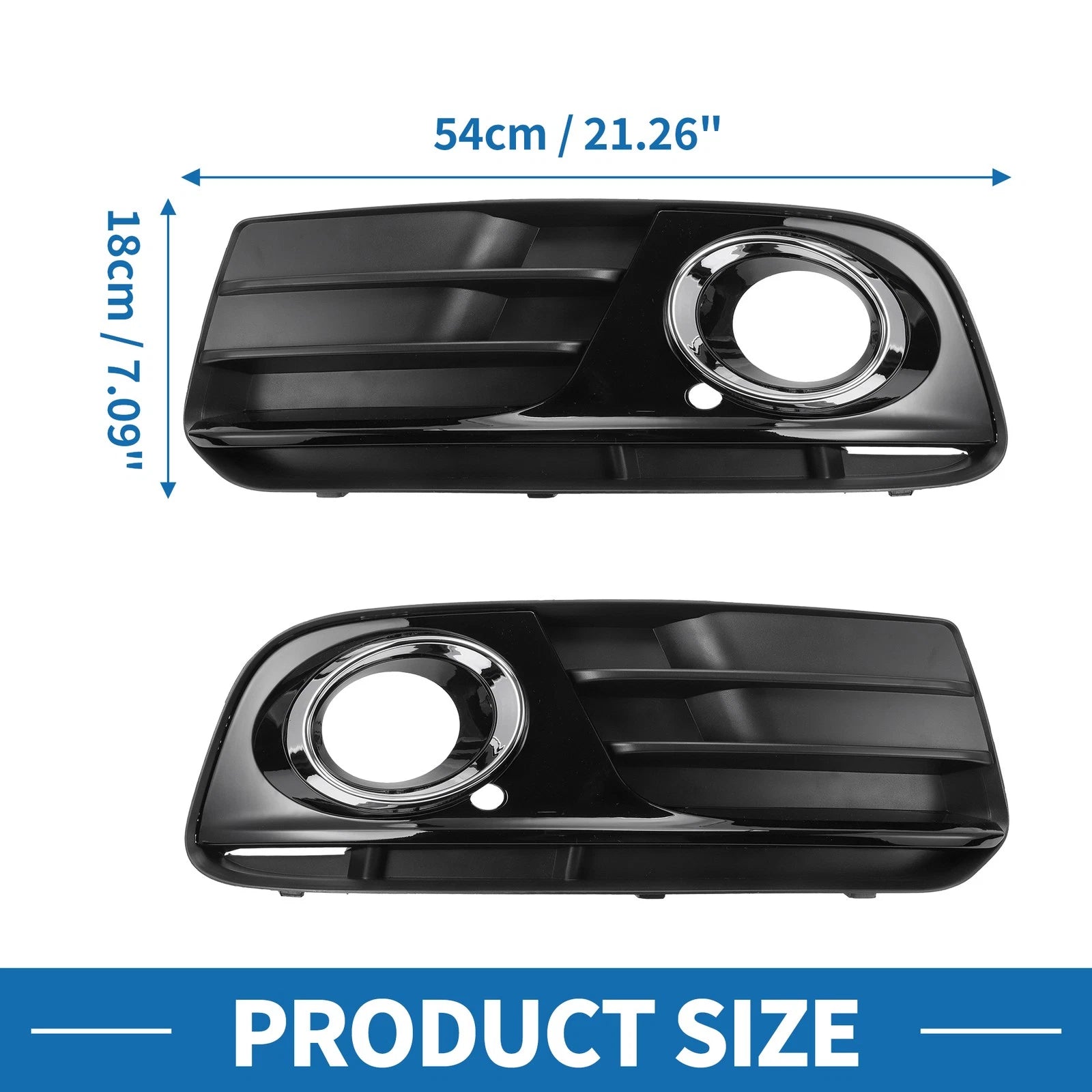 1 Pair Front Fog Light Grill for Audi Q5 (2013–2017) No. 8R0807681M/8R0807682J