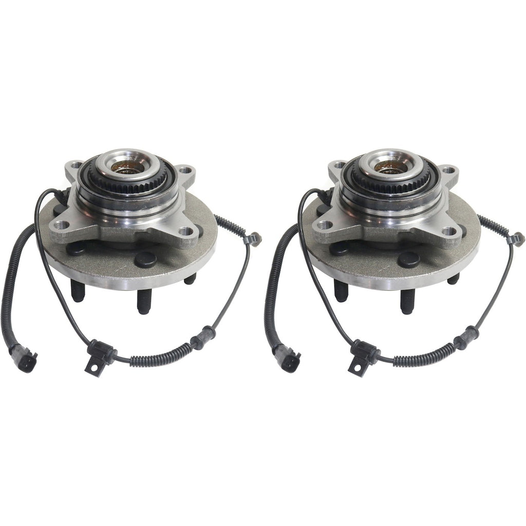 Set of 2 Wheel Hubs for Ford F-150 (2010–2014) Front 6 Lug with Bearing & Sensor