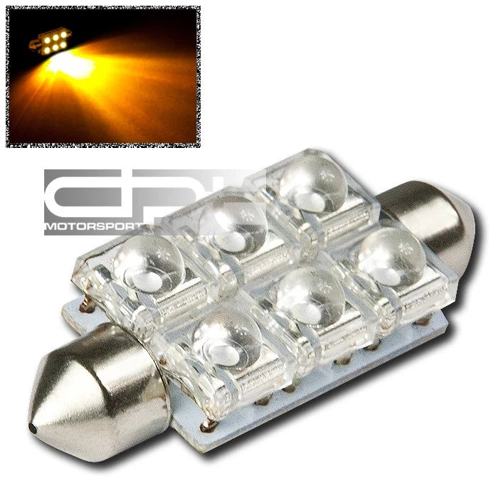 5mm/6 High Flux 41mm Bright Amber LED Dome/Trunk Light Bulb for