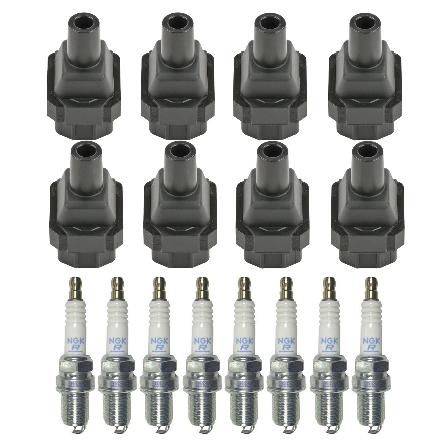 Set of 8 Ignition Coils & NGK Laser Platinum Spark Plugs for Mercedes W140 S420 S500 V8