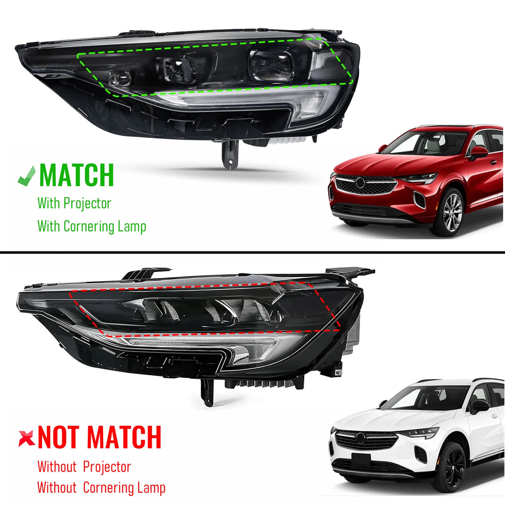 Full LED Headlight Projector Pair for Buick Envision (2021–2023)